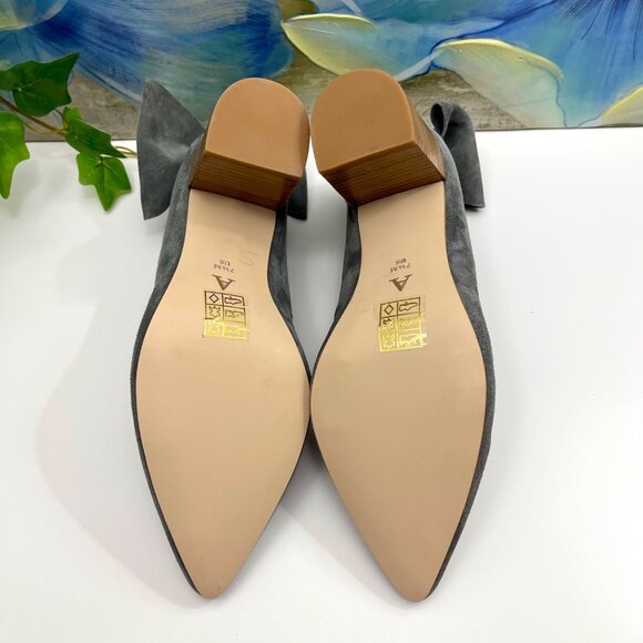 Anthropologie Bow-Tied Pumps Heels In Gray 7.5 - Picture 12 of 14